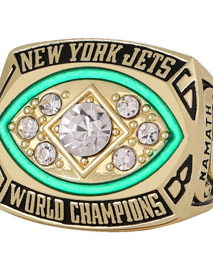 New York Jets Super Bowl III Championship Ring & Trophy Set   – Replica Collectible Gift for Fans