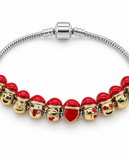Christmas Red Hat Character Charm Bracelet – Festive Holiday Gift for Her