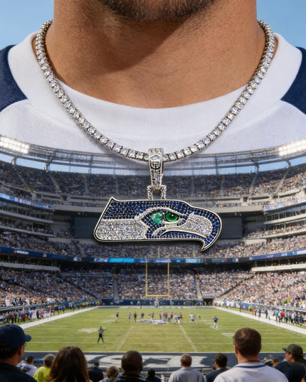 Seattle Seahawks Zircon Pendant Necklace – Game Day & Holiday Gift for Sports Fans