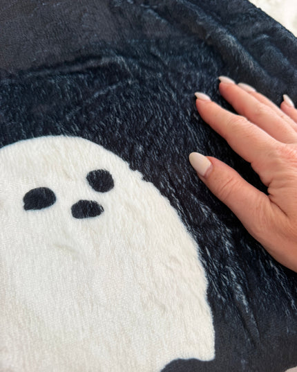 Soft Ghost Throw Blanket – Black & White, 50” x 60”