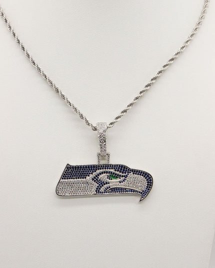 Seattle Seahawks Zircon Pendant Necklace – Game Day & Holiday Gift for Sports Fans
