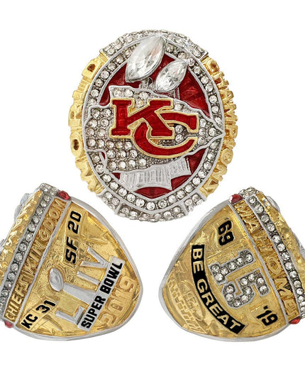 Kansas City Chiefs All Super Bowl Championship Ring & Trophy Set– 1970, 2020 & 2023  Winners Replica Collection