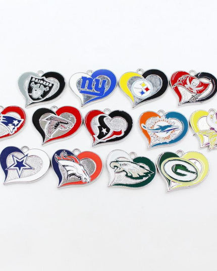 Football Team Logo Heart Earrings –  Game Day Accessories & Gift for Sports Fan