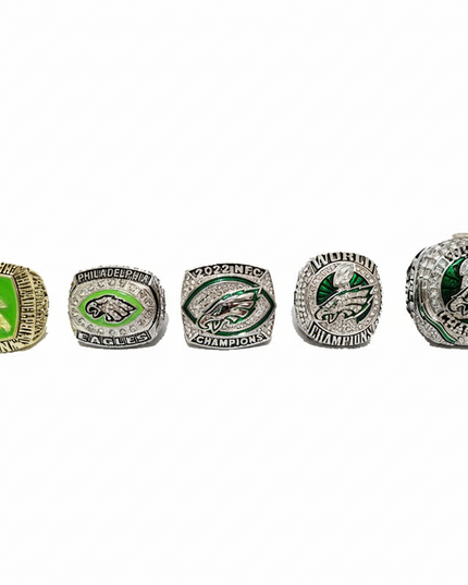 Philadelphia Eagles Championship Ring Set – 5pcs Super Bowl Replica Collectible Set
