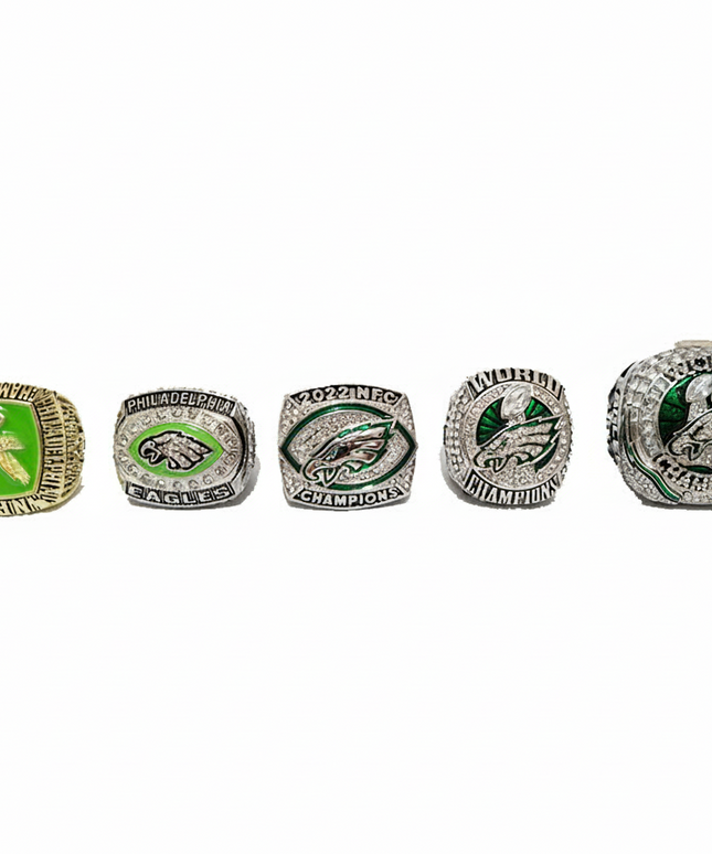 Philadelphia Eagles Championship Ring Set – 5pcs Super Bowl Replica Collectible Set