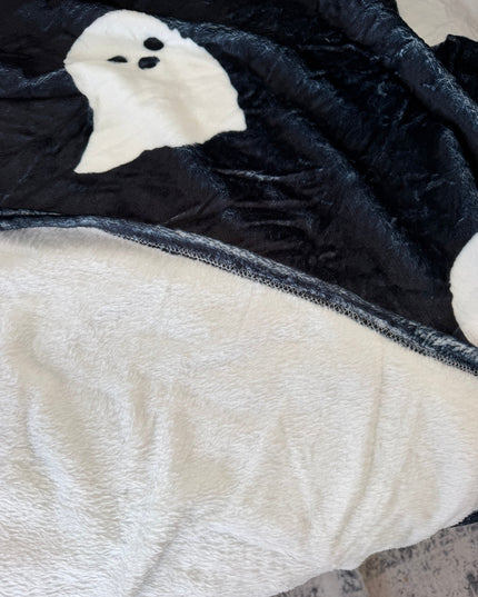 Soft Ghost Throw Blanket – Black & White, 50” x 60”