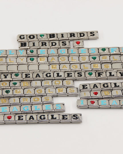 GO BIRDS  Italian Charm Bracelet -Game Day & Special Gift for Eagles Fans