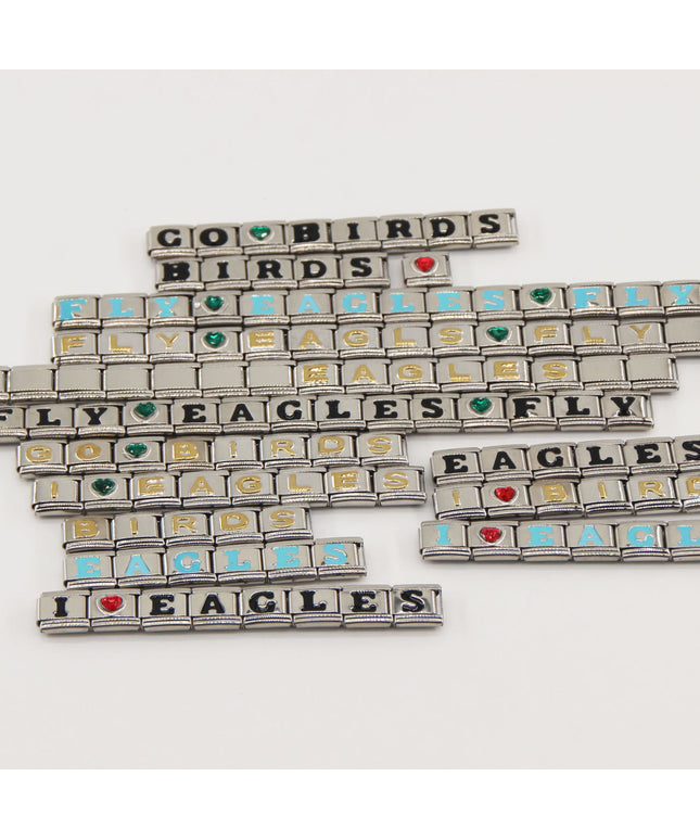 GO BIRDS  Italian Charm Bracelet -Game Day & Special Gift for Eagles Fans