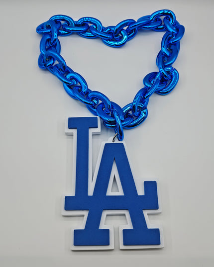 Los Angeles Dodgers 3D Foam Logo Necklace – 30 Inches Game Day Gift for Fans