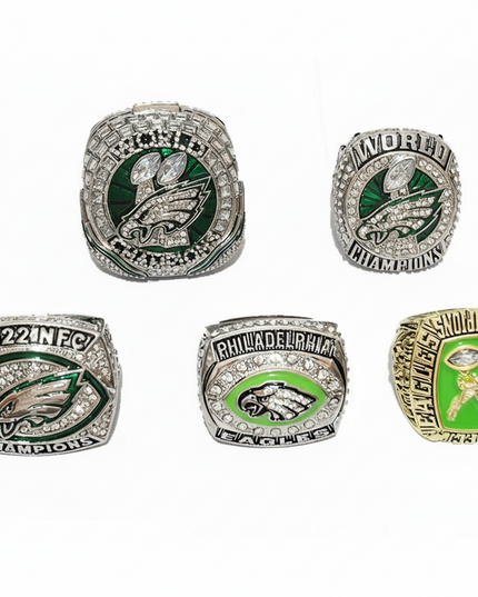 Philadelphia Eagles Championship Ring Set – 5pcs Super Bowl Replica Collectible Set