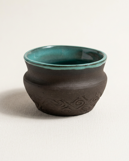 Coffee Cup - Black/Aqua