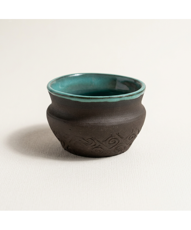 Coffee Cup - Black/Aqua