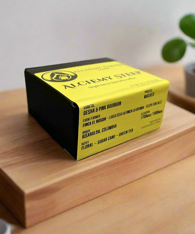 Gesha & Pink Bourbon Blend – Alchemy Steep (4-Pack)