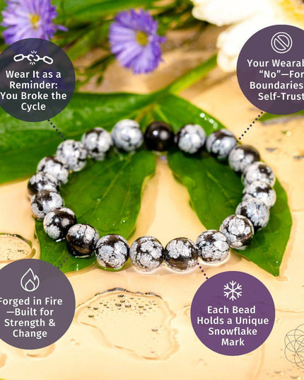 The Pattern Breaker – Snowflake Obsidian Bracelet