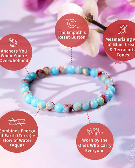 Empath’s Shield - Aqua Terra Jasper Bracelet | Dainty