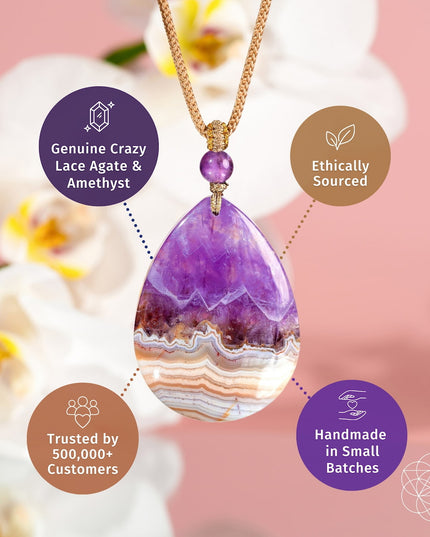 Bring My Spark Back – The Amethyst Crazy Lace Agate Pendant