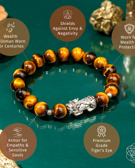 Fortune Flows - Tiger’s Eye & Pixiu Bracelet