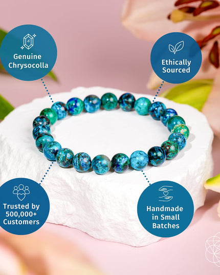 Cleopatra’s Wise Stone - Rare Peruvian Chrysocolla Bracelet