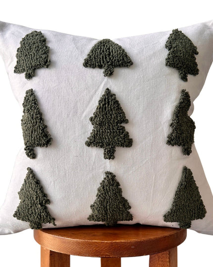 Tufted Christmas Tree Pillow Cover