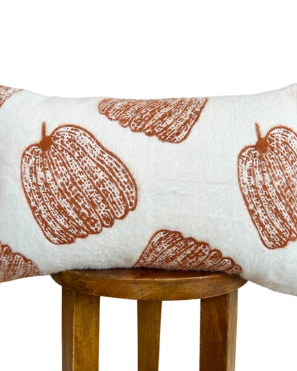 White pumpkin lumbar pillow cover