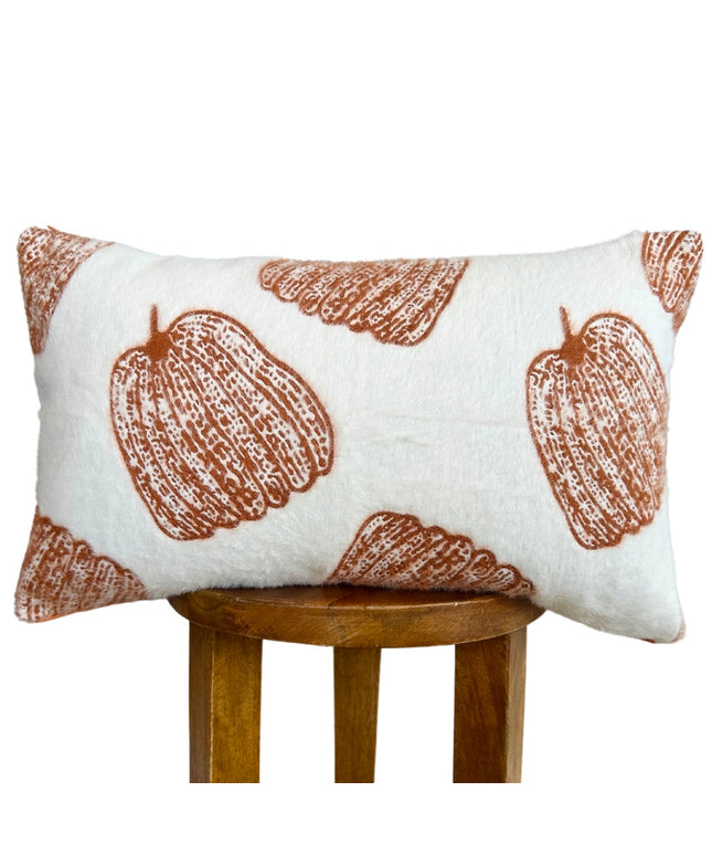 White pumpkin lumbar pillow cover