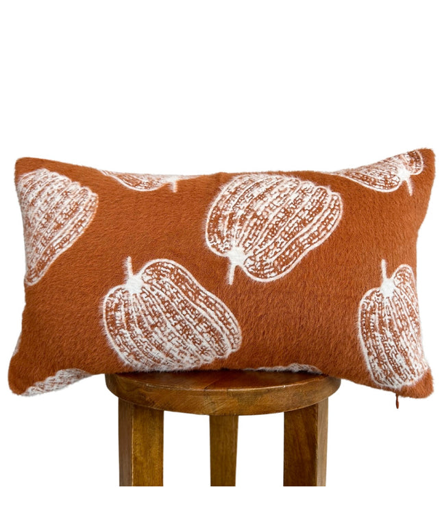 Burnt Orange Pumpkin Lumbar Pillow