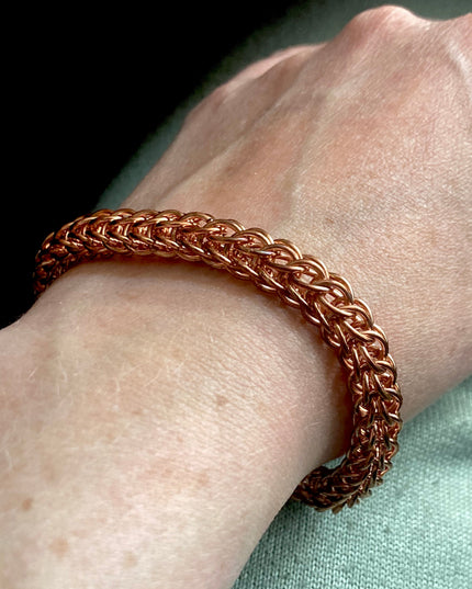 Chunky Foxtail Chainmaille Bracelet in Copper