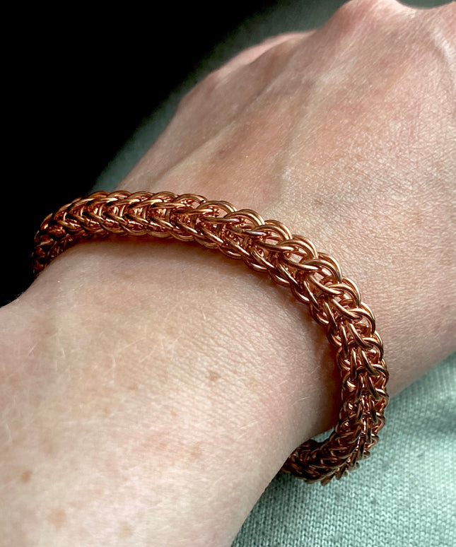 Chunky Foxtail Chainmaille Bracelet in Copper