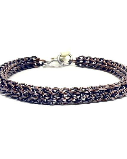 Chunky Foxtail Chainmaille Bracelet in Oxidized Copper