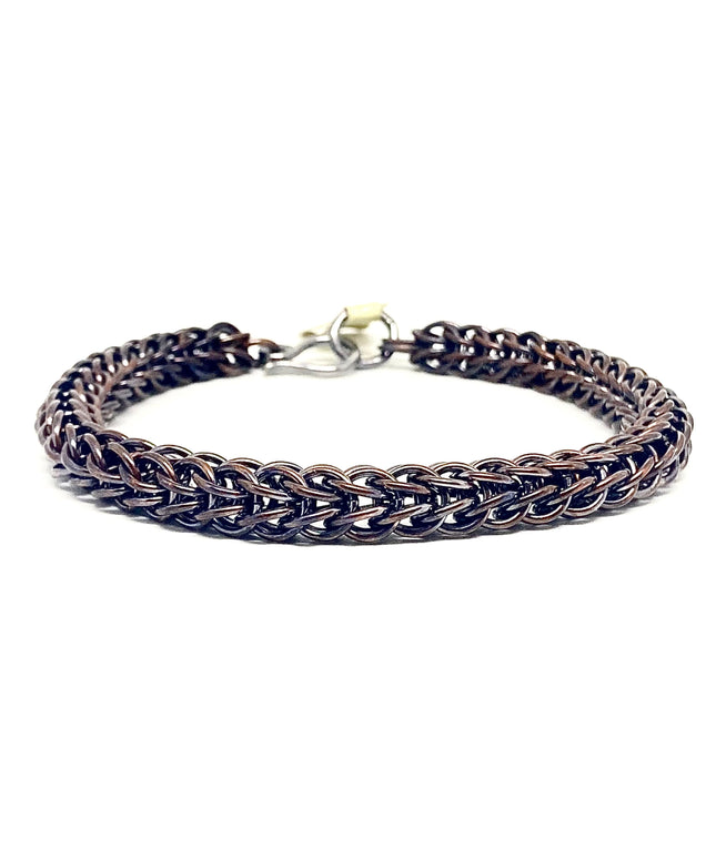 Chunky Foxtail Chainmaille Bracelet in Oxidized Copper