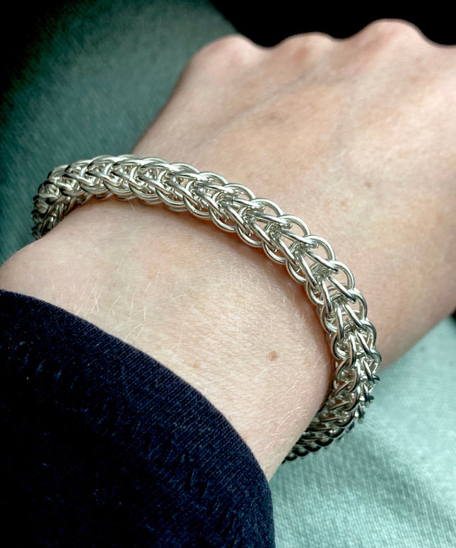 Chunky Foxtail Chainmaille Bracelet in Silver