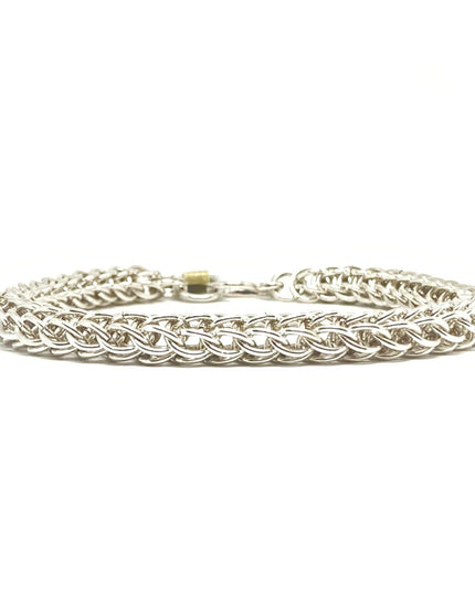 Chunky Foxtail Chainmaille Bracelet in Silver
