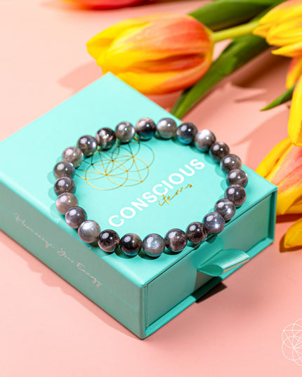 The Empath’s Cord Cutter – Black Moonstone Bracelet