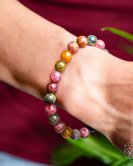 The Spiral Breaker - Rainbow Tourmaline Bracelet