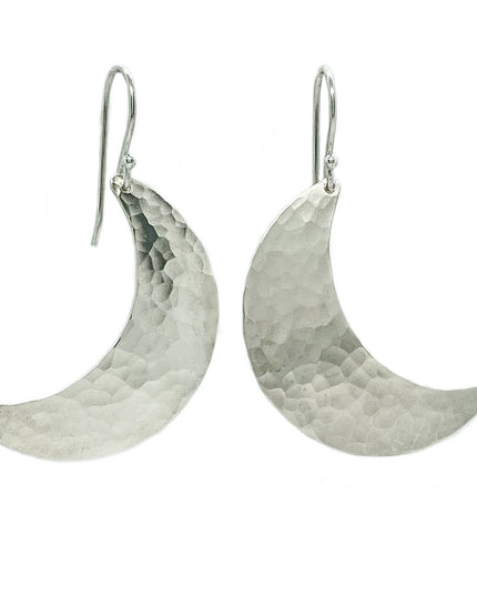 Crescent Moon Earrings in Sterling Silver | Moon Phase Earrings