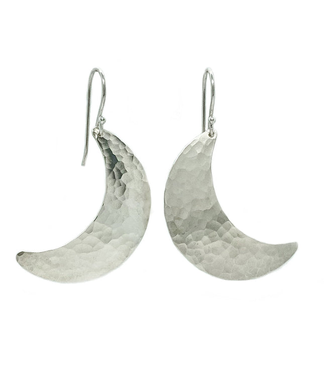 Crescent Moon Earrings in Sterling Silver | Moon Phase Earrings