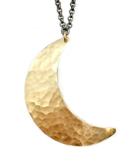 Crescent Moon Necklace in Brass | Moon Phase Necklace