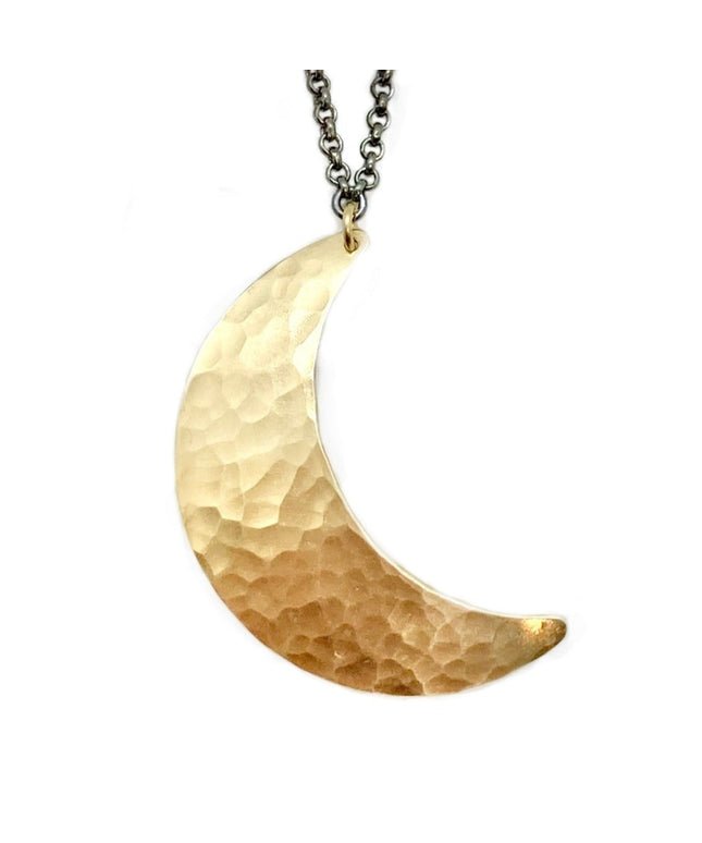 Crescent Moon Necklace in Brass | Moon Phase Necklace