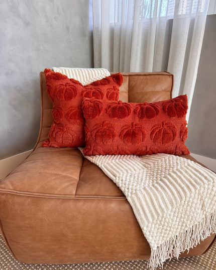 Dark Rust Pumpkin Lumbar Pillow Cover