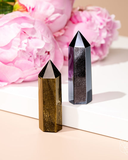 The Upper Hand – Gold & Silver Sheen Obsidian Points