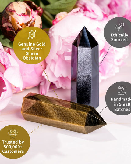 The Upper Hand – Gold & Silver Sheen Obsidian Points