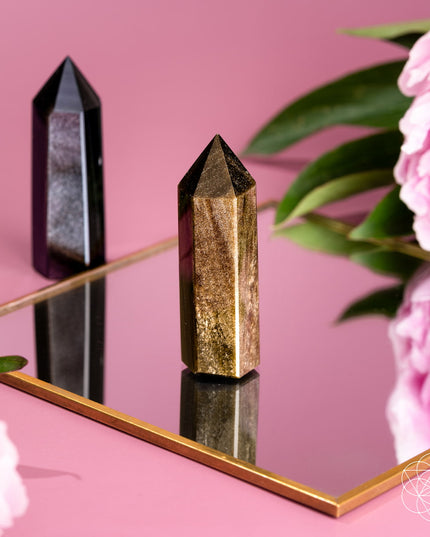 The Upper Hand – Gold & Silver Sheen Obsidian Points