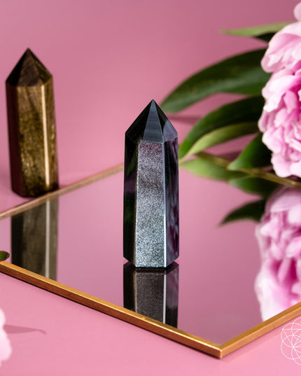 The Upper Hand – Gold & Silver Sheen Obsidian Points