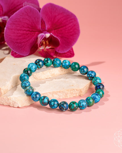 Cleopatra’s Wise Stone - Rare Peruvian Chrysocolla Bracelet