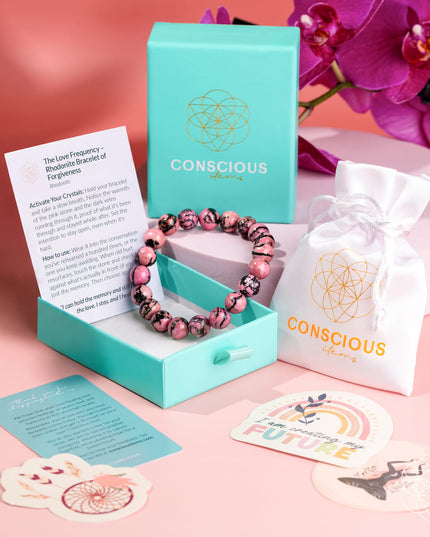The Love Frequency – Rhodonite Bracelet of Forgiveness