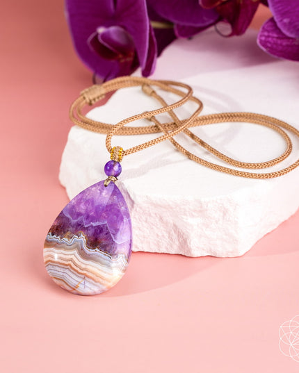 Bring My Spark Back – The Amethyst Crazy Lace Agate Pendant