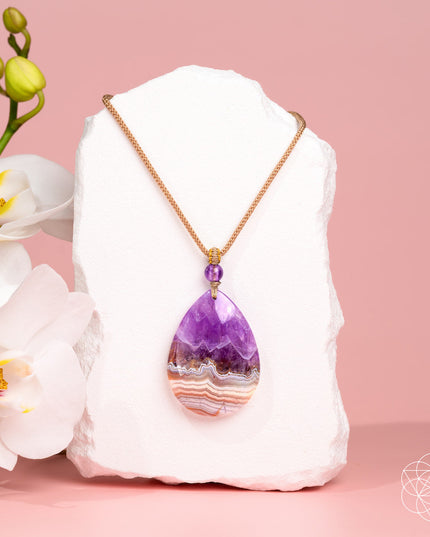 Bring My Spark Back – The Amethyst Crazy Lace Agate Pendant