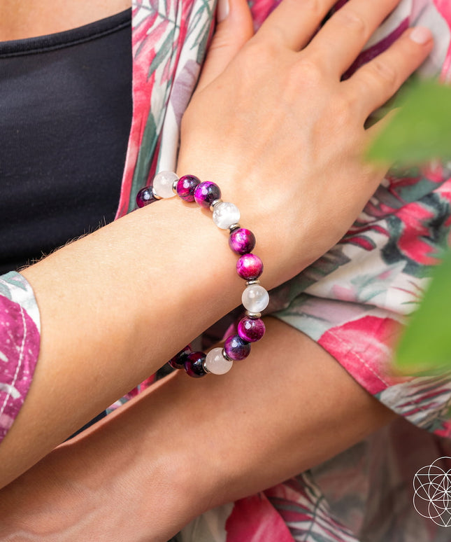 Shape Your Future – Pink Galaxy Tiger’s Eye Bracelet
