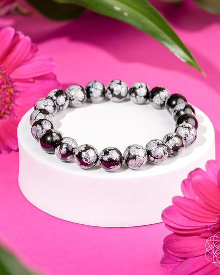 The Pattern Breaker – Snowflake Obsidian Bracelet