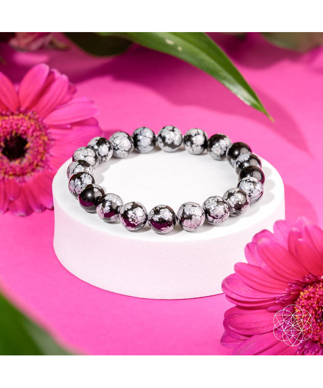 The Pattern Breaker – Snowflake Obsidian Bracelet